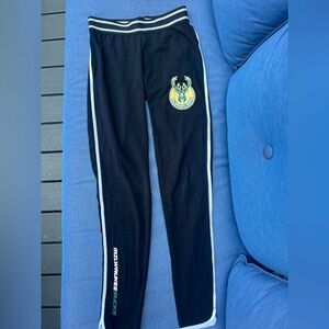 NBA Bucks black/white joggers/leggings -Size Juniors Small